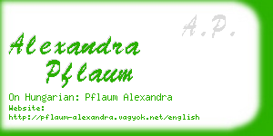 alexandra pflaum business card